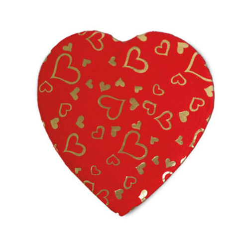 #3 Red with Gold Hearts Heart Box